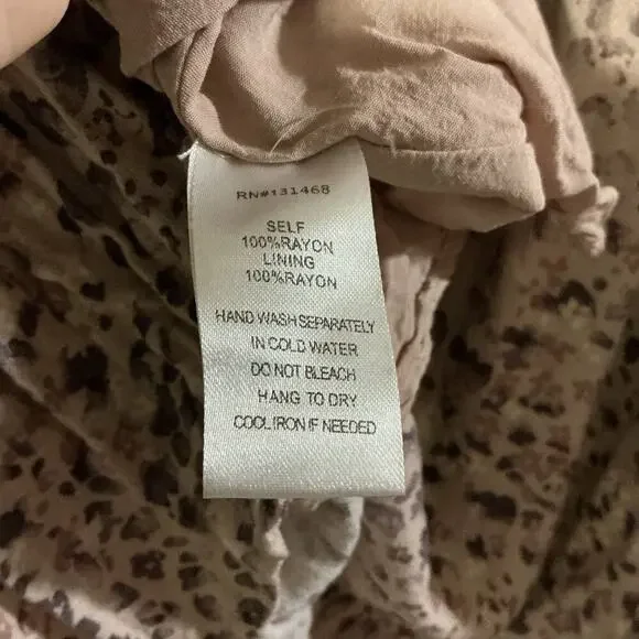 Fate Women’s Dress Medium Brown Animal Print Ruffled Medium - Picture 2 of 9